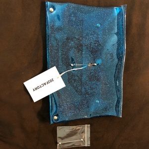Factory 202/opening ceremony blue glitter clutch